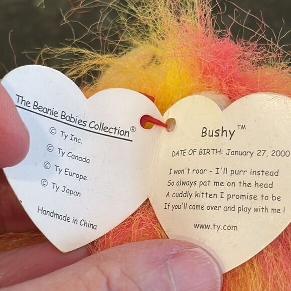 TY Beanie Baby - BUSHY the Lion (7 inch) WITH ALL TAGS 2000 - Picture 10 of 11